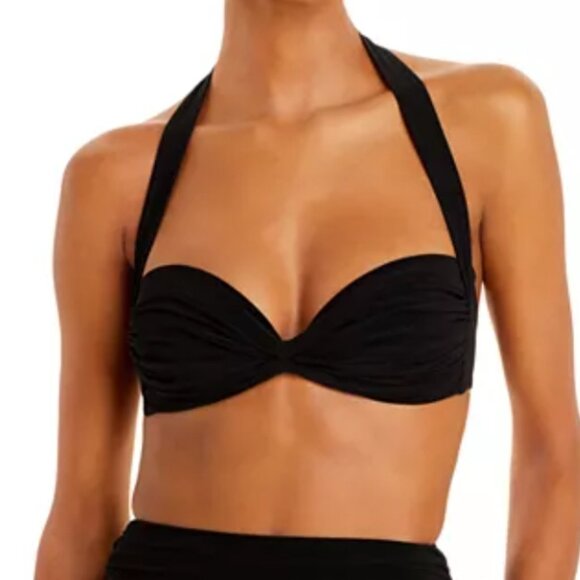 Norma Kamali Other - Norma Kamali Black Halter Bikini Top